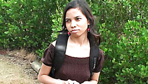 Cute Indian girl Amanda Putri picked up in the street got money for sex