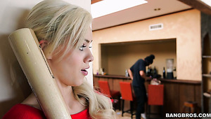 Hot interracial sex with cute blonde bimbo Elsa Jean