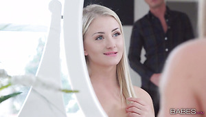 Sensual blonde babe Cayla Lyons gets fucked by her eager buddy