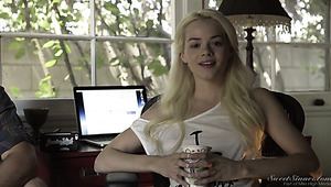Sizzling hot and confident white chick and blonde girl talking on different topics