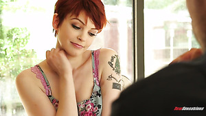 Delicious and fine redhead hot babe boned with a really big prong
