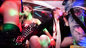 A bunch of slutty and wild ladies having dick fiesta and orgy