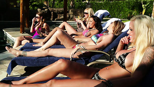 Sizzling hot MILFs end up having sex with horny pool guys