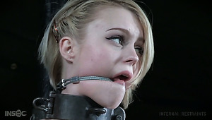 Pallid whore in metal collar Anna Tyler deserves some weird masturbation