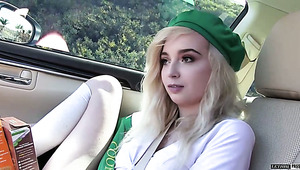 Blond haired sweet cookie girl Lexi Lore is really good at riding dick