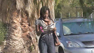 Lost and found black beauty with big boobs Vanessa B is hammered doggy