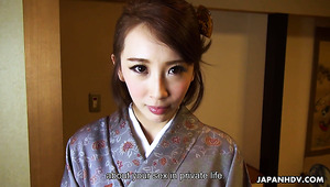Kawaii Japanese housewife Aya Kisaki wanna get slit masturbated with vibe