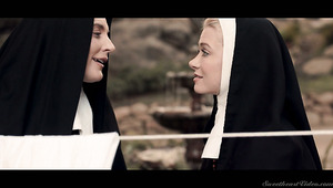 Horny nun Nina Hartley is eager to eat juicy wet pussy sensually