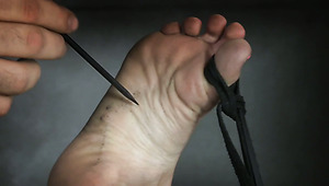 Kinky mentor gets a boner from iron devices he punishes poor J.Belle with