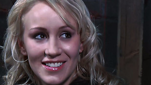 Blonde sweetie Sophie looks so innopcent her master needs to bound her