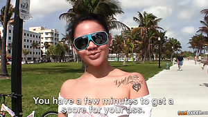 Picked up in the park lady with big booty is fucked doggy hard by stud