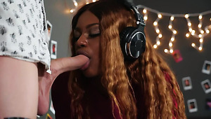 Ebony beauty has gorgeous juicy ass and wild addiction to wild doggy sex