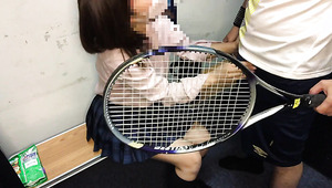Locker Room filth with Japanese Schoolgirl and Tennis Team Captain