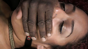 Red haired black bitch Daisy Ducati had steamy BDSM session with her stud