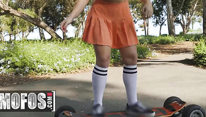 Sophia Burns gets around in tiny skirts, seducing and wanting to get fucked by big dicks.