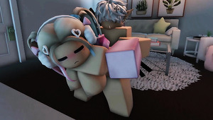 Roblox and Minecraft - Whore is made in the style of cubism, but her tits are still big and round