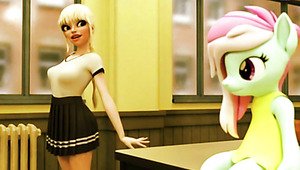 3D school futanari porn featuring super busty teacher and pretty teen