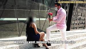 Gold digger cheating on her boyfriend for some cash