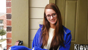 College nerd girl Serenity Haze share her supple ass for the birthday