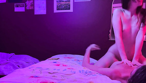 Sensual fuck with petite flat babe