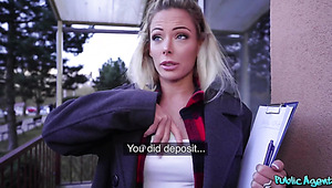 Pretty blonde collected money and gave him a nice time also POV